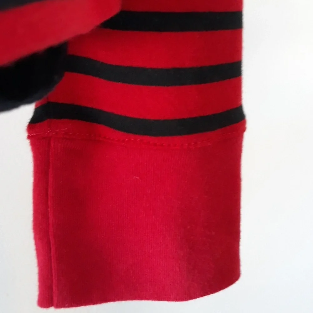 Chaps by Ralph Lauren Highland Red & Black Striped Shawl Collar Top Size L / NWT - Picture 7 of 14